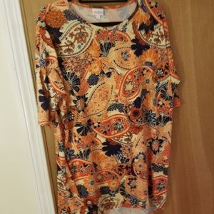 Blue and orange paisley Irma